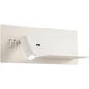 8W + 3W LED sieninis šviestuvas BROOK, baltas, 3000K, šviesos kampas 120°, skaitymo šviestuvėlio - 20°, su USB, 01-3314