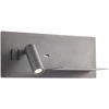 8W + 3W LED sieninis šviestuvas BROOK, juodas, 3000K, šviesos kampas 120°, skaitymo šviestuvėlio - 20°, su USB, 01-3316