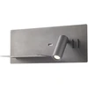 8W + 3W LED sieninis šviestuvas BROOK, juodas, 3000K, šviesos kampas 120°, skaitymo šviestuvėlio - 20°, su USB, 01-2985