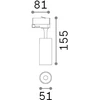 8W LED akcentinis šviestuvas į 1 fazės bėgelius FOX, juodas, 3000K, 348308