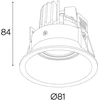 8W LED įleidžiamas šviestuvas TURTA, baltas, 3000K, dimeriuojamas