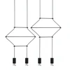 8W LED pakabinamas šviestuvas FLUSSO LINE 4, juodas, 3000K