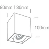 Lubinis šviestuvas 8W LED paviršinis šviestuvas, baltas, 3000K, dimeriuojamas, 12108XA/W/W