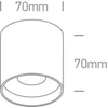 Lubinis šviestuvas 8W LED paviršinis šviestuvas, juodas, 3000/3500/4000K, 38°, 12108C/B/V