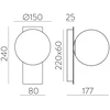 8W LED sieninis šviestuvas KIN, juodos/baltos sp., 2700K, dimeriuojamas, A8169191NDT
