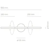 8W LED sieninis šviestuvas LINES, 60cm, nikelio sp., 3000K