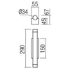 8W LED sieninis šviestuvas MADISON, aukso sp., 3000K, 01-2030