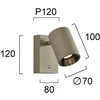 8W LED sieninis šviestuvas MELINA, alyvuogių sp., 3000K, dimeriuojamas, 4335201