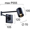 8W LED sieninis šviestuvas MELINA, juodas, 3000K, dimeriuojamas, 4335300