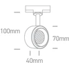 8W LED šviestuvas į bėgelius, juodas, 3000K, 65644T/B/W