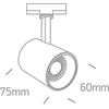 8W LED šviestuvas į bėgelius, juodas, 3000K, 65646T/B/W