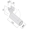 8W LED šviestuvas, montuojamas į XFORT bėgelį, 48V, juodas, 2700K, IP65, 45mm, dimeriuojamas, FRT31UWW SP SBK