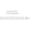 9,6W/m LED juosta, 2700K, 5m ritė, 7829/EW