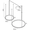 98W LED pakabinamas šviestuvas ORION, nikelio sp., 2700/3000/4000K, DALI, 01-3880 DALI