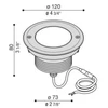 9W LED įleidžiamas į žemę šviestuvas CNC 120 T, pilkas, 4000K, 60°