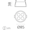 9W LED įleidžiamas šviestuvas INVISIBLE, juodas, 3000K, dimeriuojamas, E3980201NDP