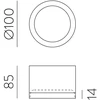 9W LED lubinis šviestuvas TECH, baltas, 3000/4000K, dimeriuojamas, IP44, P3987070BDP