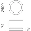 9W LED lubinis šviestuvas TECH, juodas, 3000K, IP44, dimeriuojamas, P3987070NDP