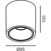Lubinis šviestuvas 9W LED paviršinis šviestuvas ROLL, juodas, 3000K, 50°