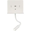 9W LED sieninis šviestuvas CALMA, baltas, 3000K, su skaitymo šviestuvėliu ir USB, A3836001B