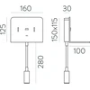 9W LED sieninis šviestuvas CALMA, baltas, 3000K, su skaitymo šviestuvėliu ir USB, A3836001B