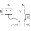 9W LED sieninis šviestuvas MOKA, baltas, 3000K, su USB