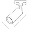 9W LED šviestuvas į 3 fazių bėgelius, juodas, 3000K, S059-24