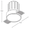 9W LED užglaistomas šviestuvas, baltas, 3000K, S096