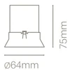 9W LED užglaistomas šviestuvas TIDY, baltas, 3000K, 60º, DALI