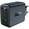 Acefast A41 sieninis įkroviklis, 2x USB-C + USB, GaN 65W (juodas)