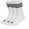 Adidas 3 Dryžuotos Sustiprintos Sportinės Kojinės, 3 poros, baltos ir juodos JZ0532