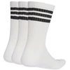 Adidas 3 Dryžuotos Sustiprintos Sportinės Kojinės, 3 poros, baltos ir juodos JZ0532