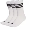 Adidas 3 Dryžuotos Sustiprintos Sportinės Kojinės, 3 poros, baltos ir juodos JZ0532