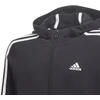 Adidas Essentials 3S Jaunimo džemperis su gobtuvu ir užtrauktuku GQ8356