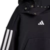 adidas Essentials Joggeriai 3 juostelių Fleece džemperis su gobtuvu Sportinis kostiumas vaikams Juodas JD6484