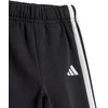 adidas Essentials Joggeriai 3 juostelių Fleece džemperis su gobtuvu Sportinis kostiumas vaikams Juodas JD6484