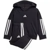 adidas Essentials Joggeriai 3 juostelių Fleece džemperis su gobtuvu Sportinis kostiumas vaikams Juodas JD6484