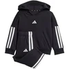 adidas Essentials Joggeriai 3 juostelių Fleece džemperis su gobtuvu Sportinis kostiumas vaikams Juodas JD6484