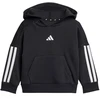 adidas Essentials Joggeriai 3 juostelių Fleece džemperis su gobtuvu Sportinis kostiumas vaikams Juodas JD6484