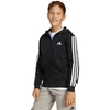 adidas Essentials Vaikiškas džemperis su užtrauktuku, juoda ir balta, JD6494