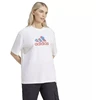ADIDAS Gėlių rašto „Badge of Sport“ moteriški marškinėliai, balti IT1421