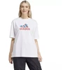 ADIDAS Gėlių rašto „Badge of Sport“ moteriški marškinėliai, balti IT1421