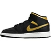 Air Jordan 1 Mid Jaunuoliams (GS) Krepšinio bateliai Juoda/Metalinė aukso - DQ8423-071