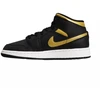 Air Jordan 1 Mid Jaunuoliams (GS) Krepšinio bateliai Juoda/Metalinė aukso - DQ8423-071