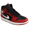 Air Jordan 1 Mid Vyriški krepšinio bateliai Juoda/Raudona/Balta - DQ8426-061
