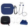 Hurtel AirPods 3 Silikoninis ausinių dėklas + Ear Hook/Neck Strap/Watch Strap Holder/Carabiner Clasp – mėlynos spalvos