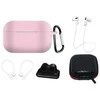 Hurtel Silikoninis dėklas Set for AirPods Pro 2 / AirPods Pro 1 + Case / Ear Hook / Neck Strap / Watch Strap Holder / Carabiner – rožinės spalvos