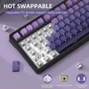 AJAZZ Attack Shark X85 belaidė mechaninė žaidimų klaviatūra, 75%, BT/2.4 GHz/USB-C, RGB, hot-swap