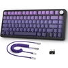 AJAZZ Attack Shark X85 belaidė mechaninė žaidimų klaviatūra, 75%, BT/2.4 GHz/USB-C, RGB, hot-swap