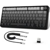 AJAZZ žaidimų mechaninė klaviatūra X85, 75%, bevielė, RGB, PBT, Baltas Jade jungikliai